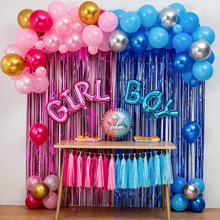 Boy & Girl Letter Foil Balloons Set – Baby Shower Gender Reveal Decoration - Image 2
