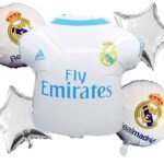 Set of 5 jersey and football foil balloons