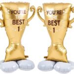 Self standing Big golden trophy cup foil balloon