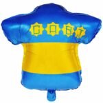 Football Jersey Foil Balloon Blue Yellow Shirt Shape