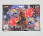Set of 5 cartoon character foil balloons superhero theme (red) - Image 2