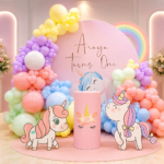 Unicorn Birthday Backdrop Decoration Package