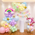 Unicorn Balloon Arch Birthday Decoration Setup