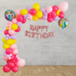 Birthday Balloon Arch Decoration with Foil Balloons Setup