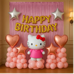 Hello Kitty Birthday Balloon Decoration Kit with Backdrop