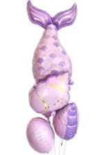 Purple Mermaid Tail Balloon Bouquet Set