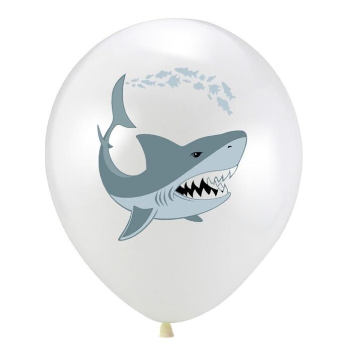 12" Underwater Baby Shark Lobster Theme Print Latex Balloons - Image 2