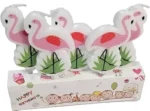 Pink & Green Flamingo Cake Topper Candles