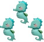 Set of 5 Pastel Color Seahorse Foil Balloonf - Image 5
