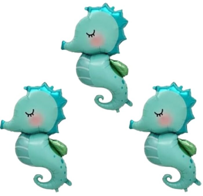 Set of 5 Pastel Color Seahorse Foil Balloonf - Image 5