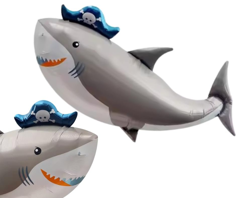 41aWx3n0K-L 1pc Shark Foil Balloon Pirate Theme Whale Fish Balloon - Image 1