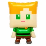 Cartoon Foil Balloon for Kids Birthday Party, Square Head Pixel Boy Theme