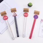 Jagmag® Set of 4 Wooden 12cm Traffic Sign Shape Ruler for Kids/Construction Theme - Image 2