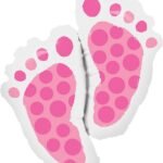 Big Size Pink Baby Footprint Balloons | Baby Shower (67 * 69)
