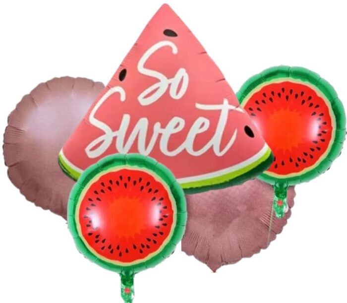Set of 5 Water melon Foil Balloon Fruit Shape Watermelon Foil Balloons - Image 2