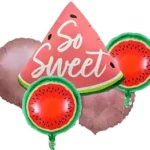 Set of 5 Water melon Foil Balloon Fruit Shape Watermelon Foil Balloons