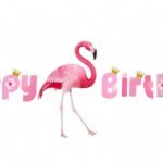 Flamingo Theme Happy Birthday Paper Banner
