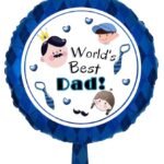 1pc Father's Day Round Foil Balloons, SuperHero Dad Foil Balloons