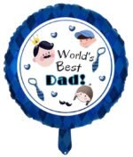 1pc Father's Day Round Foil Balloons, SuperHero Dad Foil Balloons