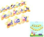 1pack Peppa Pig Happy Birthday Banner with Gold Star Kids Birth day Decoration - Image 4