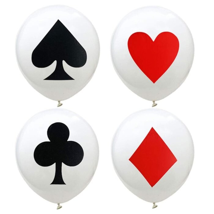 6 pcs Playing Card Poker Pattern Casino Latex Balloons - Image 4