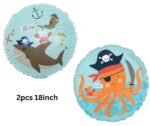 Set of 5 Shark Foil Balloon Pirate Theme Whale Fish Balloon - Image 4