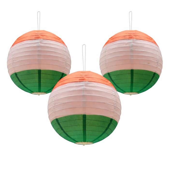 Tricolor Paper Lanterns for Independence Day & Republic Day Decoration - Image 2