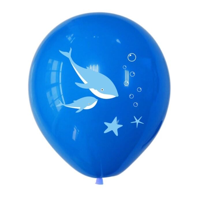 12" Underwater Baby Shark Lobster Theme Print Latex Balloons - Image 4