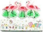 Pink & Green Flamingo Cake Topper Candles - Image 4