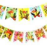 1pc HAPPY BIRTHDAY FLAMINGO FLAGS, banner with flamingo