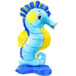 1pc 24inch * 13inch Blue Seahorse Foil Balloon