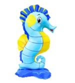 1pc 24inch * 13inch Blue Seahorse Foil Balloon