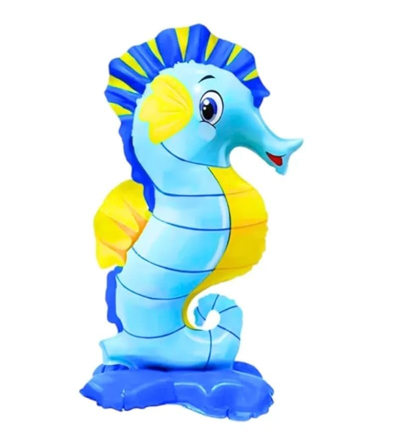 51YOu2d35WL 1pc 24inch * 13inch Blue Seahorse Foil Balloon - Image 1