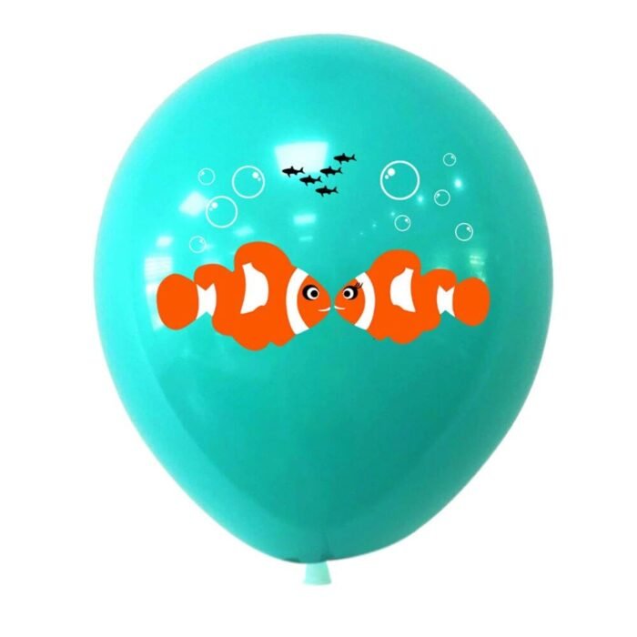 12" Underwater Baby Shark Lobster Theme Print Latex Balloons - Image 3