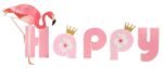 Flamingo Theme Happy Birthday Paper Banner - Image 2