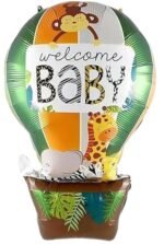 Set of 5 Jungle Safari Animal Theme Welcome Baby Foil Balloons - Image 4