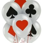 6 pcs Playing Card Poker Pattern Casino Latex Balloons