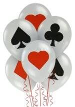 6 pcs Playing Card Poker Pattern Casino Latex Balloons