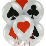 6 pcs Playing Card Poker Pattern Casino Latex Balloons