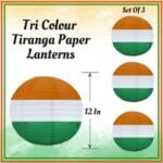 Tricolor Paper Lanterns for Independence Day & Republic Day Decoration - Image 5