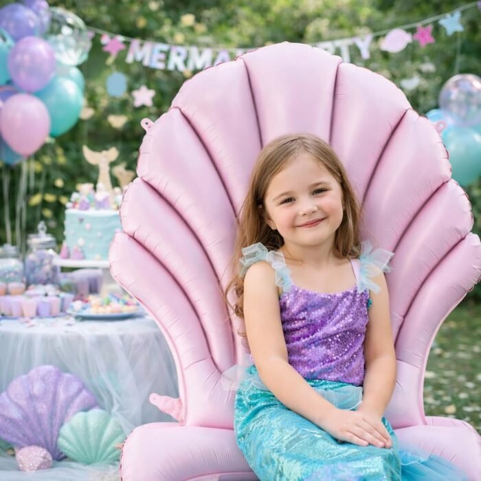 Giant Seashell Foil Balloon for Mermaid & Under the Sea Party Decoration - Image 6