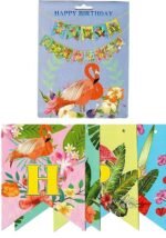 1pc HAPPY BIRTHDAY FLAMINGO FLAGS, banner with flamingo - Image 4