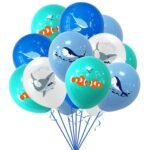 12" Underwater Baby Shark Lobster Theme Print Latex Balloons