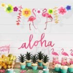 3M Tropical Flamingo Leaves Banner Flower Garland Paper Flag