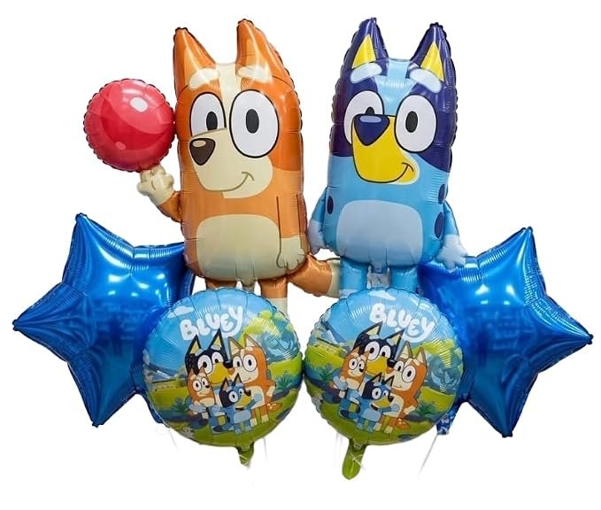 61IjUzTiJlL._SX679_ Bluey Party Balloons Birthday Decorations - Image 1