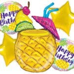 Set of 5 Tropical Pineapple Drink Balloon