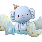 Elephant Balloons Set, Matt Blue Elephant