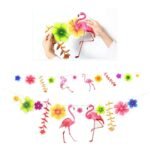 3M Tropical Flamingo Leaves Banner Flower Garland Paper Flag - Image 4