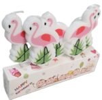 Pink & Green Flamingo Cake Topper Candles - Image 5