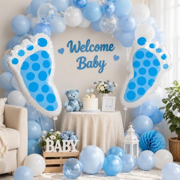 My Party Suppliers Big Size Blue Baby Footprint Balloons (67 * 69) - Image 3